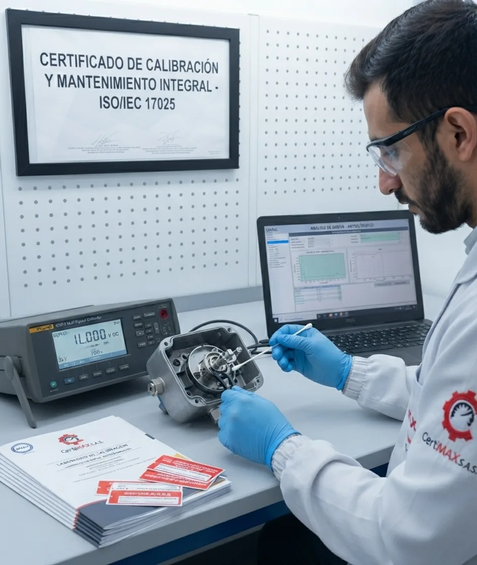 Torquímetro y analizador de torque en un laboratorio de calibración